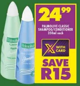 Shoprite PALMOLIVE CLASSIC SHAMPOO/CONDITIONER 350ml each offer