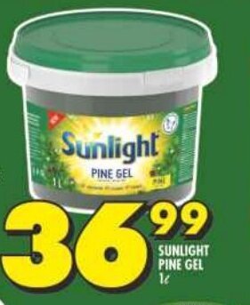 Shoprite SUNLIGHT PINE GEL 1L offer