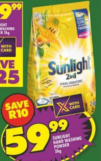 Shoprite SUNLIGHT HAND WASHING POWDER 2kg offer