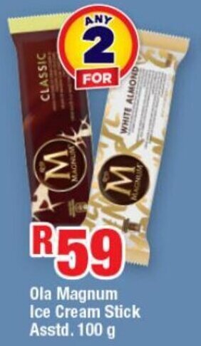 OK Express Ola Magnum Ice Cream Stick Asstd. 100 g offer