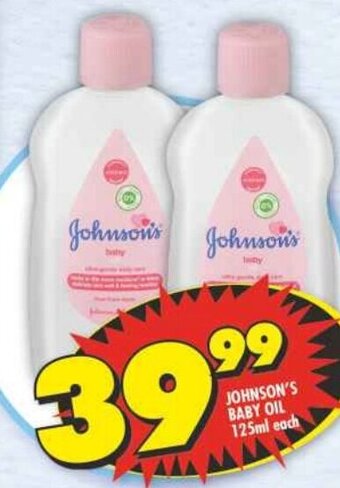 Shoprite JOHNSON'S BABY OIL 125ml each offer