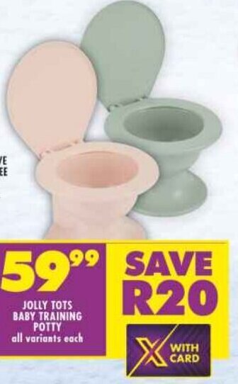 Shoprite JOLLY TOTS BABY TRAINING POTTY all variants each offer