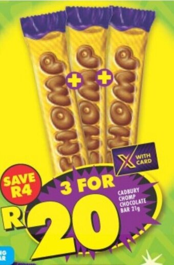 Shoprite CADBURY CHOMP CHOCOLATE BAR 21g offer