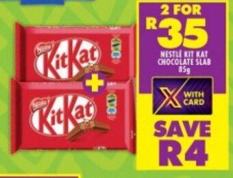 Shoprite NESTLE KIT KAT CHOCOLATE SLAB 85g offer