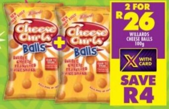 Shoprite WILLARDS CHEESE BALLS 100g offer