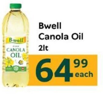 Oxford Freshmarket Bwell Canola Oil 2lt offer