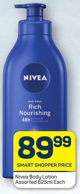 Pick n Pay Nivea Body Lotion Assorted 625ml Each offer
