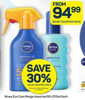 Pick n Pay Nivea Sun Care Range Assorted 50-270ml Each offer