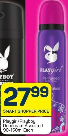 Pick n Pay Playgirl/Playboy Deodorant Assorted 90-150ml Each offer