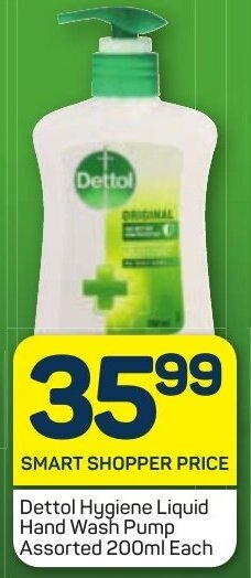 Pick n Pay Dettol Hygiene Liquid Hand Wash Pump Assorted 200ml Each offer