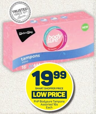 Pick n Pay PnP Bodysure Tampons Assorted 16s Each offer