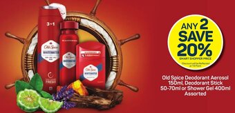 Old Spice Deodorant Aerosol 150ml, Deodorant Stick 50-70ml or Shower Gel 400ml Assorted