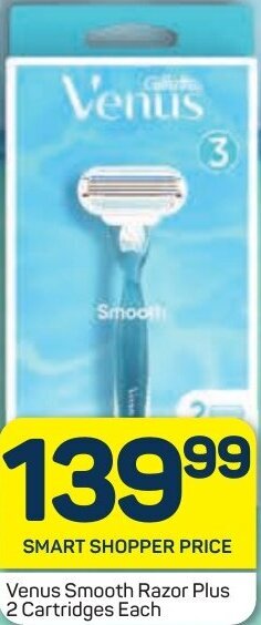 Pick n Pay Venus Smooth Razor Plus 2 Cartridges Each offer