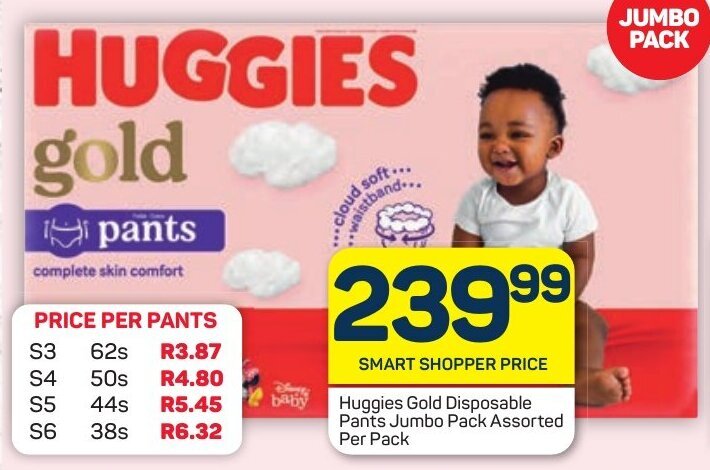 Pick n pay huggies best sale gold price