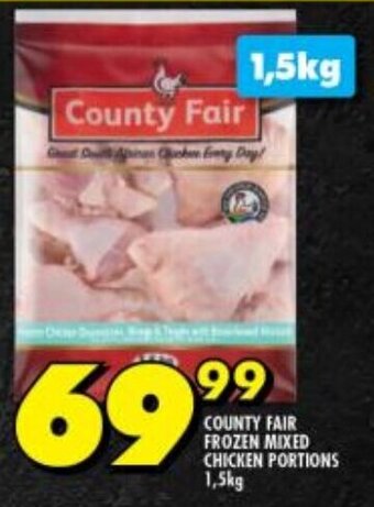 Shoprite COUNTY FAIR FROZEN MIXED CHICKEN PORTIONS 1,5kg offer