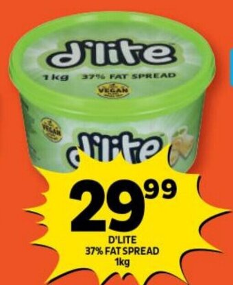 Shoprite D'LITE 37% FAT SPREAD 1kg offer