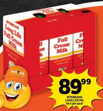 Shoprite RITEBRAND LONG LIFE MIL 6x1L per pack offer