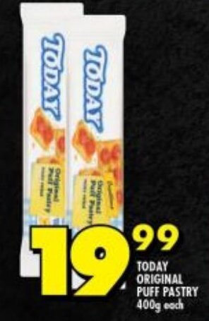 Shoprite TODAY ORIGINAL PUFF PASTRY 400g each offer