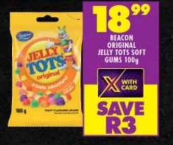 Shoprite BEACON ORIGINAL JELLY TOTS SOFT GUMS 100g offer