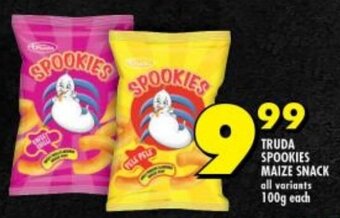 Shoprite TRUDA SPOOKIES MAIZE SNACK all variants 100g each offer