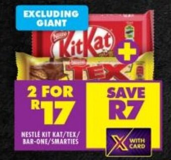 NESTLÉ KIT KAT/TEX/ BAR-ONE/SMARTIES