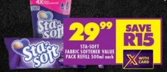 Shoprite STA-SOFT FABRIC SOFTENER VALUE PACK REFILL 500ml each offer