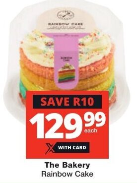 Checkers The Bakery Rainbow Cake offer