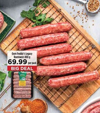 Food Lover's Market Oom Freddy's Legacy Boerewors 800 g offer