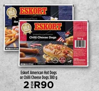 Food Lover's Market Eskort American Hot Dogs or Chilli Cheese Dogs 380 g offer