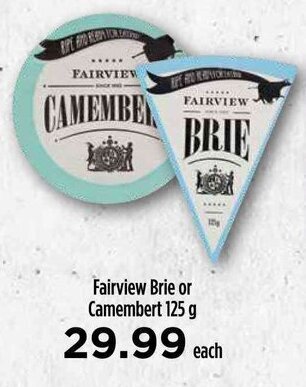 Food Lover's Market Fairview Brie or Camembert 125 g offer