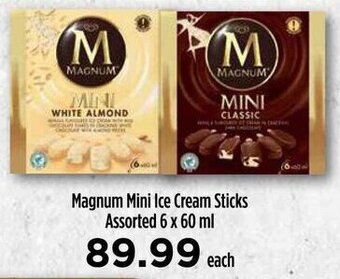 Food Lover's Market Magnum Mini Ice Cream Sticks Assorted 6 x 60 ml offer