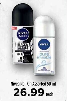 Food Lover's Market Nivea Roll On Assorted 50 ml offer