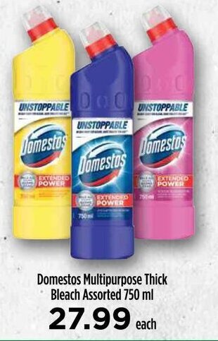 Food Lover's Market Domestos Multipurpose Thick Bleach Assorted 750 ml offer