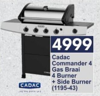 President Hyper Cadac Commander 4 Gas Braai 4 Burner + Side Burner (1195-43) offer