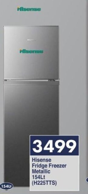 Hisense Fridge Freezer Metallic 154Lt (H225TTS)