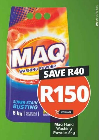 Checkers Maq Hand Washing Powder 5kg offer