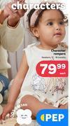 PEP Character rompers newborn, 12-18 months-each offer