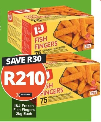 Checkers I&J Frozen Fish Fingers 2kg Each offer