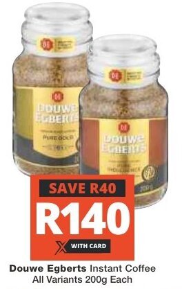 Douwe Egberts Instant Coffee All Variants 200g Each