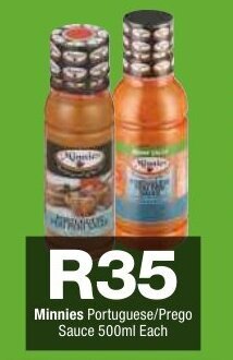 Checkers Minnies Portuguese/Prego Sauce 500ml Each offer