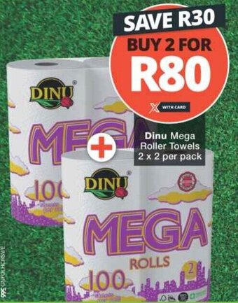 Checkers Dinu Mega Roller Towels 2 x 2 per pack offer