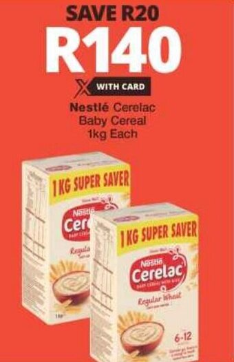 Checkers Nestlé Cerelac Baby Cereal 1kg Each offer