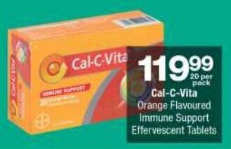 Checkers Cal-C-Vita Orange Flavoured Immune Support Effervescent Tablets offer