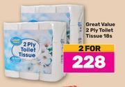 Game Great value 2 ply toilet tissue-for 2 x 18s offer