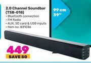 Game Telefunken 2.0 channel soundbar tsb-018 offer