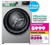 Game Hisense 8kg front loader washing machine offer
