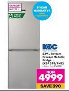 Game Kic 239l bottom freezer metallic fridge kbf 525/1 me offer