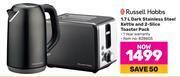 Game Russell hobbs 1.7l dark stainless steel kettle & 2 slice toaster pack offer