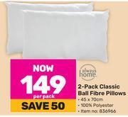 Game Always home 2 pack classic ball fibre pillows-per pack offer