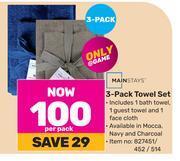 Game Mainstays 3 pack towel set-per pack offer